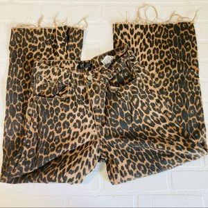 ZARA TRF Cheetah High Rise Cropped Jeans